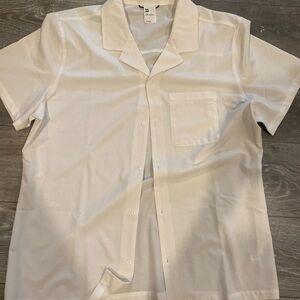 Men's Short-Sleeve Button-Up Shirt - White large